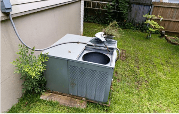 package air conditioner system in a yard